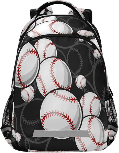 AUUXVA Sport Ball Baseball Theme Backpack School Bookbag Laptop Purse Casual Daypack for Teen Girls Women Boys Men College Travel