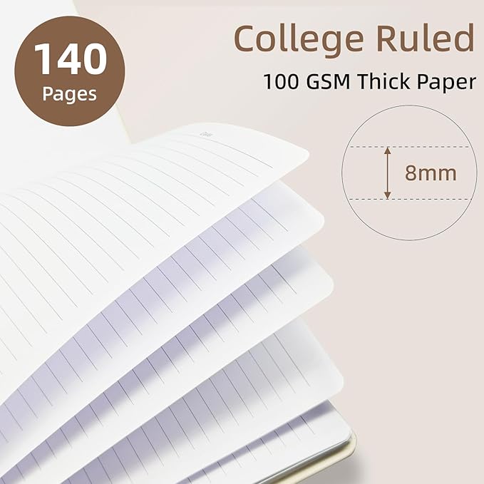 Cute Spiral Notebook journal B5 Aesthetic Pretty Design for Women Girls Kawaii with Pocket, 10 x 7.2 inch, Lined, Moon Mushroom