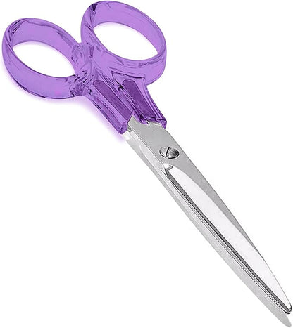 OfficeGoods 3 Piece Acrylic Desk Set - Includes Ruler, Staple Remover, Scissors - Functional & Elegant Desk Accessories - Stationery Tools for Home, Office, and School - Purple with Silver Metal