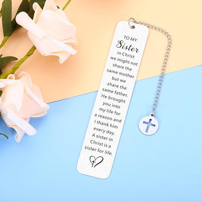 Sisters Gifts from Sister, Sister Religious Bookmark, Sister in Christ Gifts for Women, First Communion Gifts for Girls, Christian Gifts for Sisters, Sister Christmas Easter Confirmation Gifts