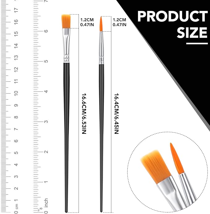 AROIC Small Paint Brushes Bulk,110 Pcs Black Nylon Hair Paint Brushes with Flat and Round Pointed Acrylic Paint Brush Set,Craft Oil Watercolor Face Artist and Kids Painting Kits