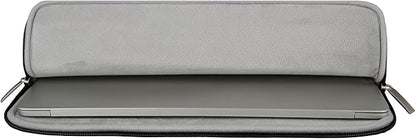 RAINYEAR 11 Inch Laptop Sleeve Soft PU Leather Case Protective Water Resistant Zipper Cover Padded Carrying Bag Compatible with 11.6'' MacBook Air Surface for 11" Chromebook Notebook Computer (Black)