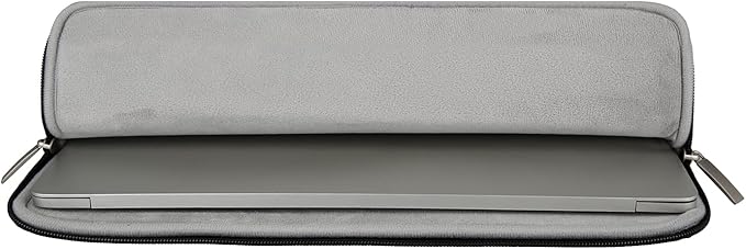 RAINYEAR 13.3 Inch Laptop Sleeve Soft PU Leather Case Water Resistant Padded Zipper Cover Protective Carrying Bag Compatible with 13.3" Notebook Computer Chromebook(Black)