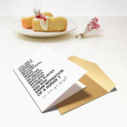 Chenive Funny Encouragement Card for Women, Affirmation Card, Motivational Card, New Job Card, Promotion Card, You Are An Inspiration of A Human In Case You Forgot JCCNB253