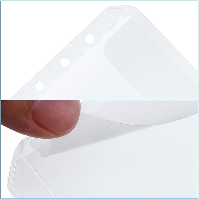 PATIKIL A5 Binder 2 Pockets, 12 Pack PVC Zipper 6 Holes Binder Pouch Folders Document Waterproof Filing Storage Loose Leaf Bags for 6-Ring Notebook Binder, Clear