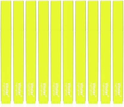 Vitoler Fluorescent Yellow Highlighters,10 Pack Bright Color Chisel tip Highlighters for Adults Kids in the Home School Office