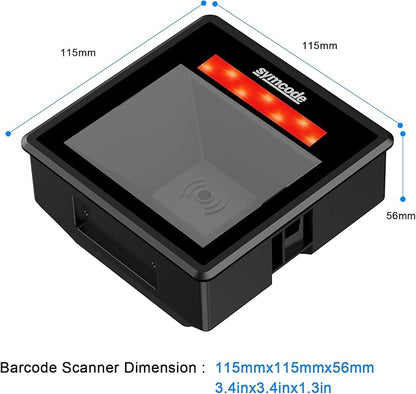 2D Embedded Barcode Scanner, Symcode 1D 2D QR Code Scanner with Auto Sensing Cell Phone Computer Screen Scan for Access Control,Locker Scan Code Payment etc