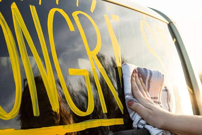 Glass Pen Window Marker: Liquid Chalk Markers for Glass, Car Marker or Mirror Pen with Washable Paint - Car Windows, Mirror, Storefront Windows, Parade & Party, Holiday (Red, Fine Tip)