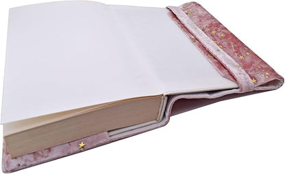 BLBMH A5 Book Cover for Paperbacks- Adjustable Fabric Book Sleeve Cover Protector Fit for 5.5x8.4 inch Hardcover Softcover Book Novels Notebook -Pink Stars