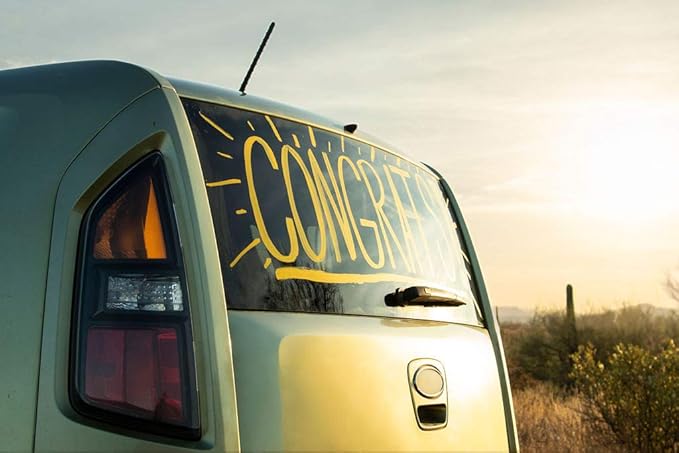 Glass Pen Window Marker: Liquid Chalk Markers for Glass, Car Marker or Mirror Pen with Washable Paint - Graduation Car Windows, Storefront Window, Wedding, Parade, Party & Holiday (Brown, Fine Tip)