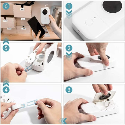 Phomemo D30 Label Tape, for D30 D35 Q30 Q30S Q31 Label Maker, Black on Mermaid Color Sticker Thermal Paper Self-Adhesive Label Maker Tape, 12 x 40mm (3/8" x 11/2") 160 Tapes/Roll, 3-Roll