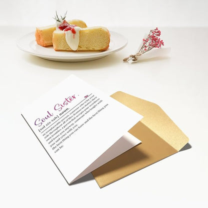 Chenive Soul Sister Definition Card, Funny Friendship & BFF Birthday Card for Women