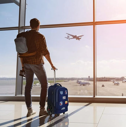 UNIKER Rolling Backpack without Straps for Boys, Roller Travel Bag,Wheeled Bookbag High School,Trolley Middle School Bag for Teens,Schoolbag with Wheels