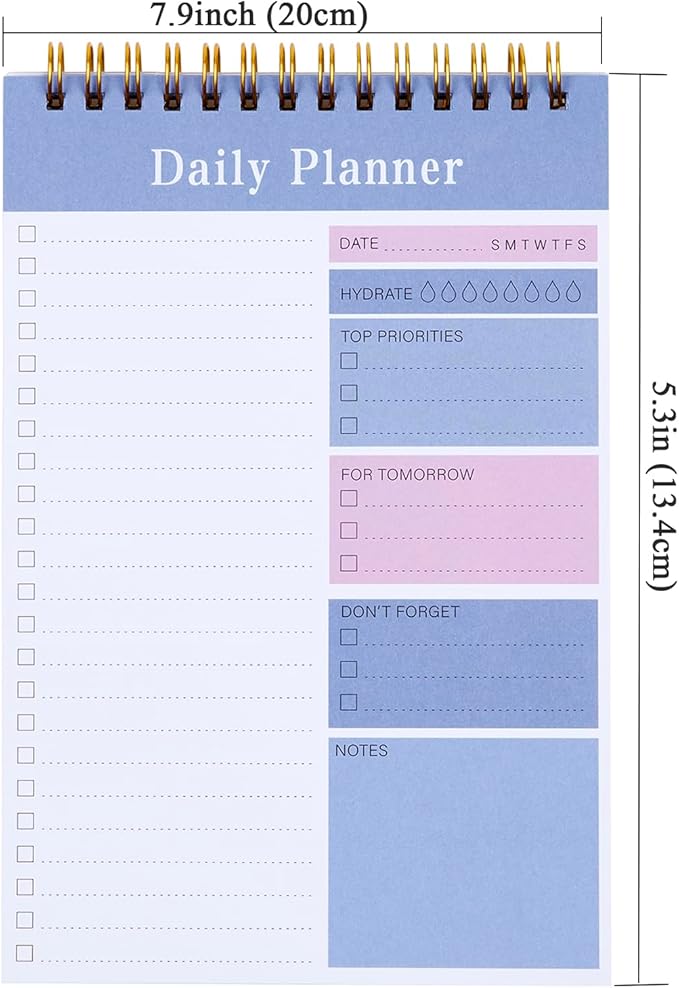 To Do List Notepad, 52 Sheets Daily Planner Notepad, 5.2"x7.8" To Do List Notebook, Undated Daily Planner 2024 for School/Office Supplies