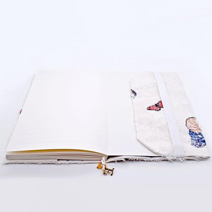 BLBMH Butterfly Book Covers for Paperbacks Book Cover Fit for 5.5x8.5 inch Adjustable Book Sleeve Cover for A5 Books Softcover Protector for Notebook Bible - Beige