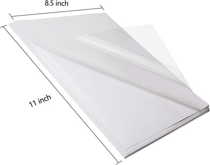 Printable Vinyl Sticker Paper for Inkjet Printer - 8.5 x 11 Inches 15 Sheets Translucent Premium Waterproof Sticker Paper - Dries Quickly and Holds Ink Beautifully