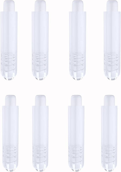 8-Pack Premium Transparent Chalk Holders - Teacher's Choice Easy Press Extension, Dust-Free Grip, Durable Plastic Shell for Classroom, Office, and Art Use