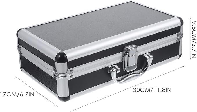 ERINGOGO Aluminum Attache Case - 12inch Lock Metal Briefcase with Ripple Foam, Hard Aluminum Carrying Case for Men, Universal Portable Tool Case for Laptop/Luggage/Instrument Black