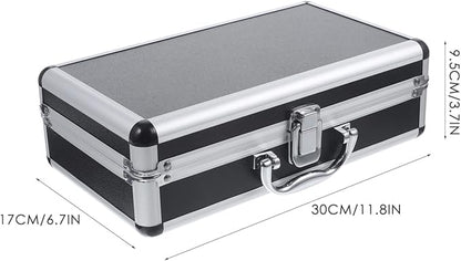 ERINGOGO Aluminum Attache Case - 12inch Lock Metal Briefcase with Ripple Foam, Hard Aluminum Carrying Case for Men, Universal Portable Tool Case for Laptop/Luggage/Instrument Black