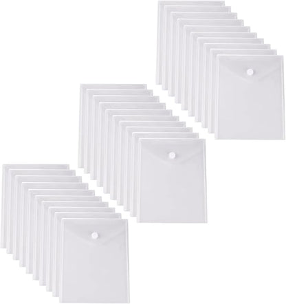 11’’ x 8.5’’ Vertical Clear Letter Sized Plastic Envelopes Document File Storage Holder 20 Pack Hook Loop Closure