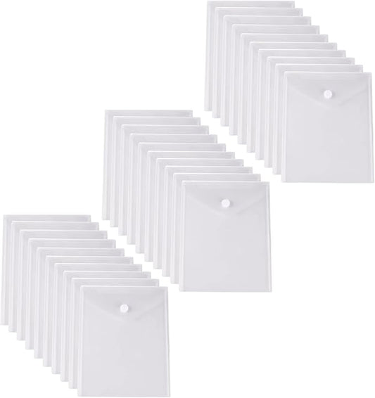 11’’ x 8.5’’ Vertical Clear Letter Sized Plastic Envelopes Document File Storage Holder 20 Pack Hook Loop Closure