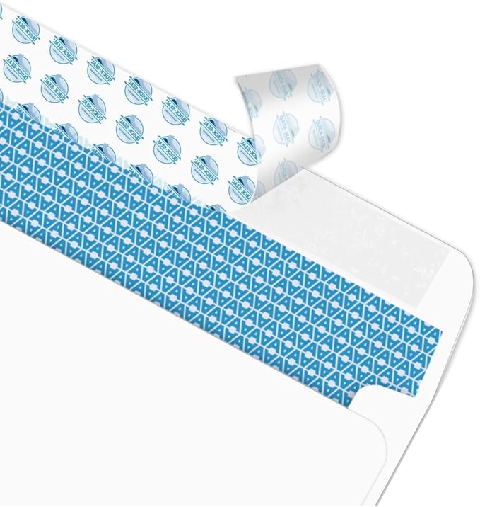 Aimoh #10 Security Self-Seal Envelopes, Windowless Design, Premium Security Tint Pattern, Ultra Strong Quick-Seal Closure - EnveGuard - Size 4-1/8 x 9-1/2 Inches - White -24 LB- 250 Count (34010-250)