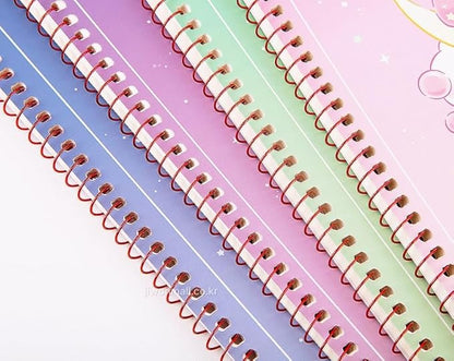 Cute Unruled Blank Spiral Notebook, About 60 Sheets, 7.3 x 10.3 Inches, About 60 Sheets (Pink)