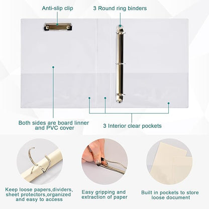 Three Rings Binders 1.5 Inch Colorful Cute Floral Meadow with Pockets 1 PACK for Letter Size (11" X 8.5") 200 Sheets