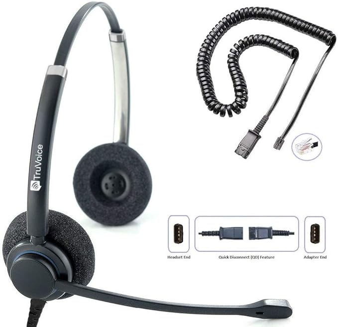TruVoice HD-150 Professional Headset with HD Sound and Noise Canceling Microphone - Compatible with Cisco 6XXX, 78xx and 88xx Series Phones and 7931 7940 7941 7942 7945 7960 7961 7962 7965 7970 7975