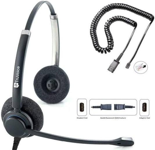 TruVoice HD-150 Professional Headset with HD Sound and Noise Canceling Microphone - Compatible with Cisco 6XXX, 78xx and 88xx Series Phones and 7931 7940 7941 7942 7945 7960 7961 7962 7965 7970 7975