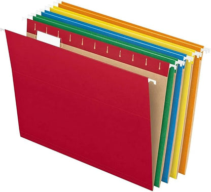 Pendaflex Extra Capacity Reinforced Hanging File Folders, 2", Letter Size, Standard green, 1/5 Cut, 25/BX (04152X2) & Hanging File Folders, 25 Per Box (81663)