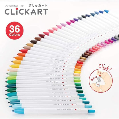 Zebra WYSS22-36C-N Clickart Water-Based Markers, 36 Colors, Case Included