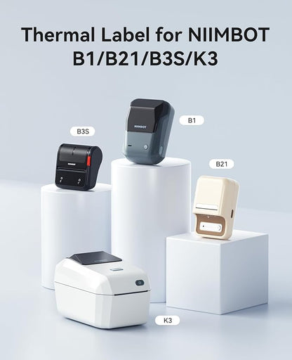 3 Rolls Labels for NIIMBOT B1 B21 B3S K3 Label Maker, 2'' x 2.36'' (50x70mm) Printer Labels, Food Labels for Jars, Personalized Editable Labels for Home/School/Office