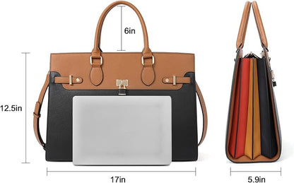 CLUCI Briefcase for Women Leather Laptop 15.6 Inch Business Ladies Work Computer Tote Bags