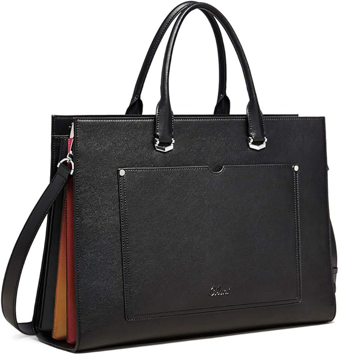 CLUCI Briefcase for Women Vegan Leather 15.6 Inch Laptop Bag Large Pocket Business Ladies Shoulder Bag