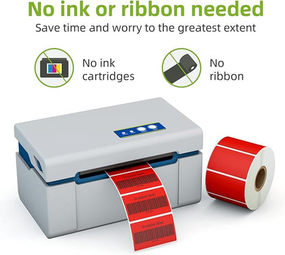 2.25" x 1.25" Red Direct Thermal Labels, Replacement for Self-Adhesive Address Shipping Barcode Thermal Stickers, Compatible with Rollo & Zebra Thermal Label Printer(1 Roll, 1000 Labels)