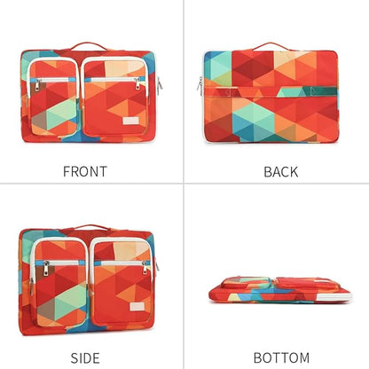 canvaslife 360° Protective Laptop Sleeve Case Bag Cover with Handle For iPad 12.9 inch,MacBook Pro Air 13" and 12.5 inch-13.3 inch Laptop (Rainbow peacock)