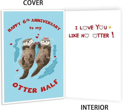 Funny 6th Anniversary Card,Lovely 6 Year Anniversary Card for Him Her,Unique Gifts for 6th Wedding Anniversary Husband Wife Boyfriend Girlfriend