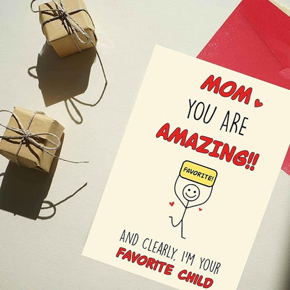 Cheerin Mother's Day Card - Funny and Sweet Mother's Day Card for Mom - Cute and Humorous from Son or Daughter - Gift for Mommy or Grandma