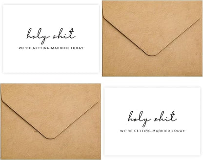 Set of 2 Funny Wedding Gift Cards, To My Groom Bride On Our Wedding Day Card, Wedding Day Vows Card for Wife Husband.（HOLY B）