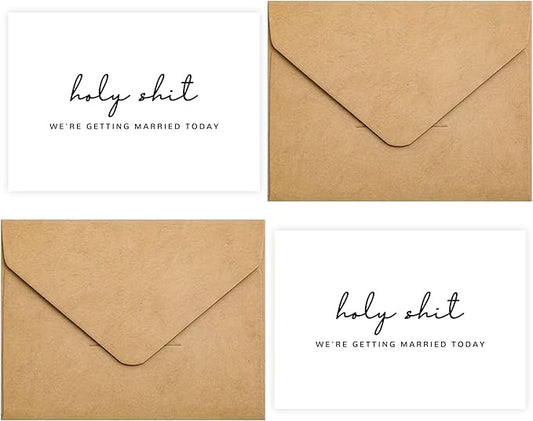 Set of 2 Funny Wedding Gift Cards, To My Groom Bride On Our Wedding Day Card, Wedding Day Vows Card for Wife Husband.（HOLY B）