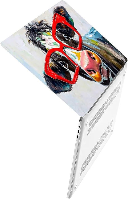 Compatible with MacBook Pro 13.3 Inch Case 2024 2023 2022-2016 Release Model M1 M2 A1706/A1708/A1989/A2159/A2289/A2251/A2338, Red Cow Hard Plastic Shell Cover Case