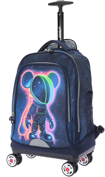 UNIKER Rolling Backpack with Wheels for Travel, Roller Backpack for Women, Wheeled Laptop Bag Fits 15.6 Inch Notebook