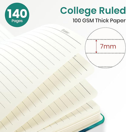 Lined Spiral Journal Notebook for Women, A5 College Ruled Journals for Writing, Hardcover Notebooks for Work, Note taking and Office School Supplies,140 Pages - Emerald Shores