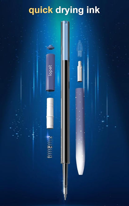 Creative Galaxy Pens Quick Dry Black Ink Fine Point Smooth Writing for Journaling Note Taking, Cute Office School Supplies Gifts for Women Men, Pack of 4pcs(Starry sky)