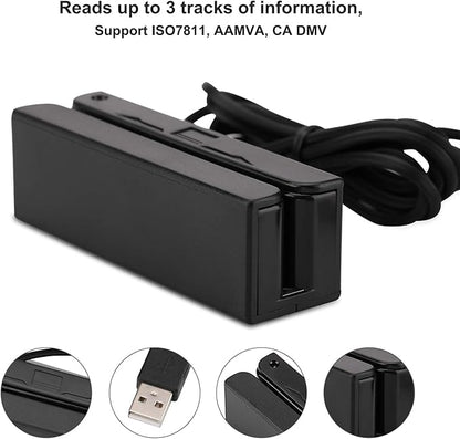 MSR90 USB Swipe Magnetic Credit Card Reader 3 Tracks Mini Smart Card Reader MSR605 MSR606 Deftun