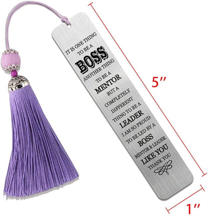 DYJYBMY It is One Thing to Be a Boss Another Thing to Be a Mentor Engraved Metal Bookmark, Thank You Gifts for Boss Lady Leader Team Manager Mentor, Retirement Leaving Farewell Gifts for Boss
