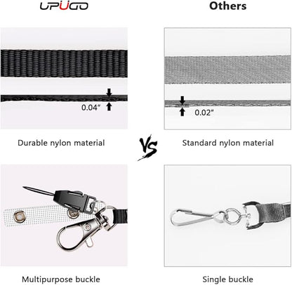 60 Pack Neck Lanyard with ID Badge Holder, Office Strap Bulk Lanyards, Stainless Metal Swivel Hook for Name Tag, Badge Holders, Keychains, Card, Black