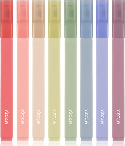 YISAN Highlighters Assorted Colors No Bleed,Book Highlighters Bible Pens,Soft Tip for Journal,Aesthetic,Vintage,70931