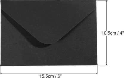 PATIKIL Mini Envelopes, 50 Pack Gift Cards Business Cards Envelope for Greeting Weddings, Black